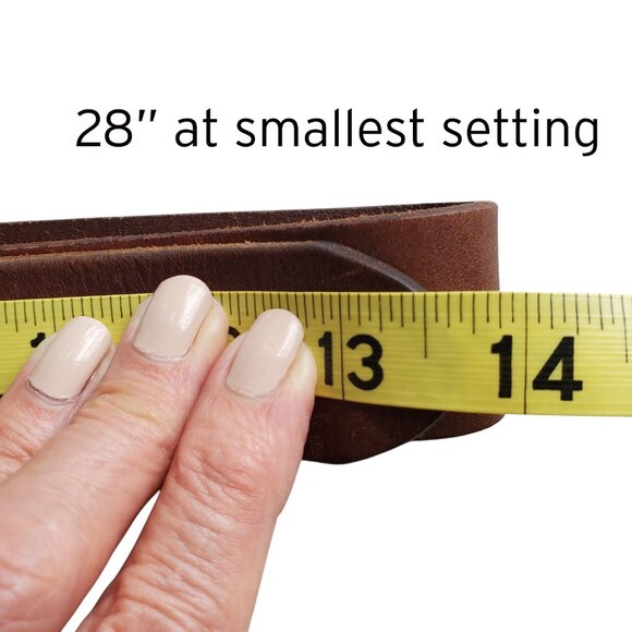 Vintage POLO Ralph Lauren Brown Leather Belt Split Buckle Design Engraved Sz M - Picture 9 of 11